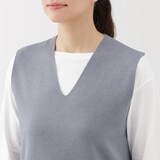 婦人　洗えるミラノリブ編みベスト