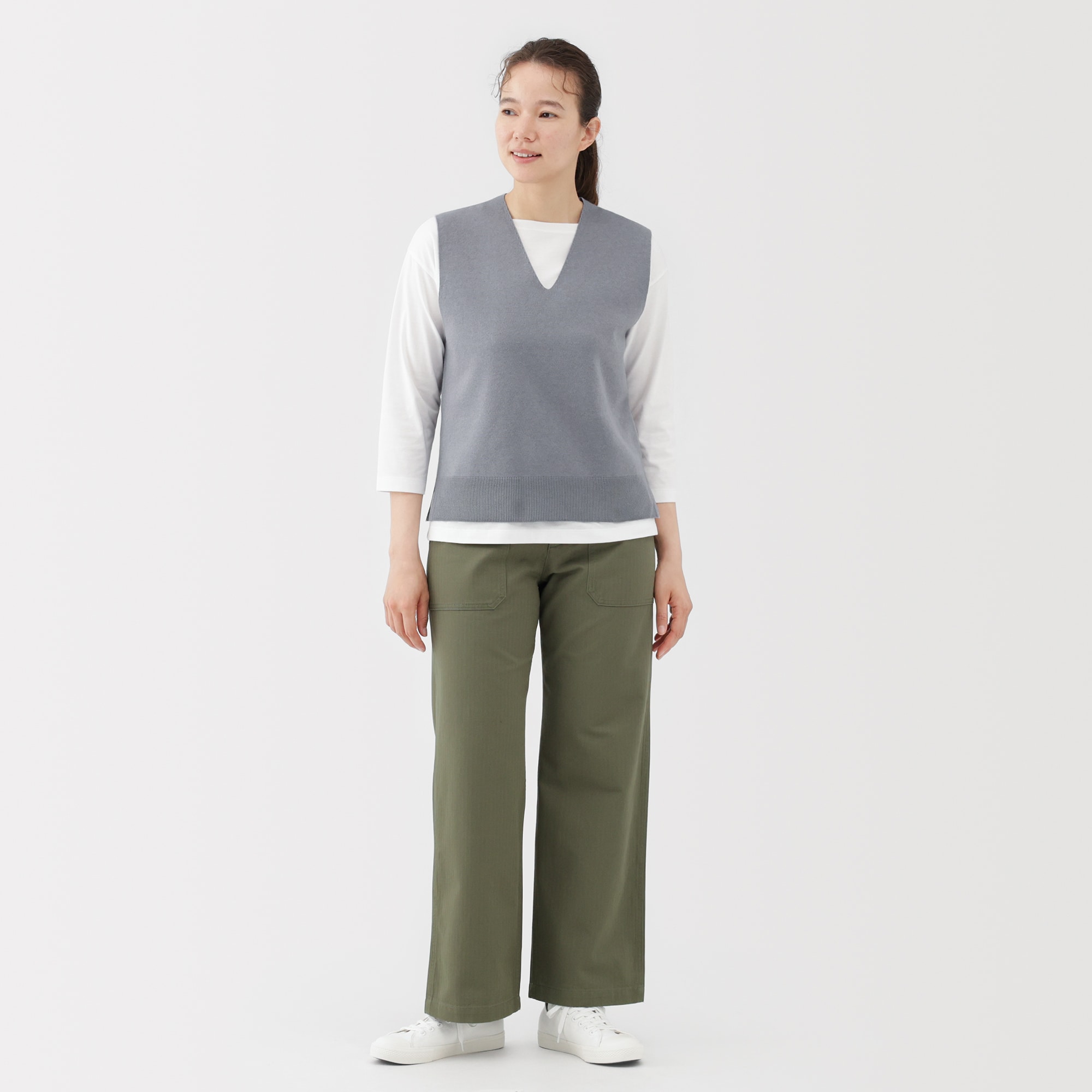 婦人 洗えるミラノリブ編みベスト | 無印良品