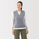 婦人　洗えるミラノリブ編みベスト