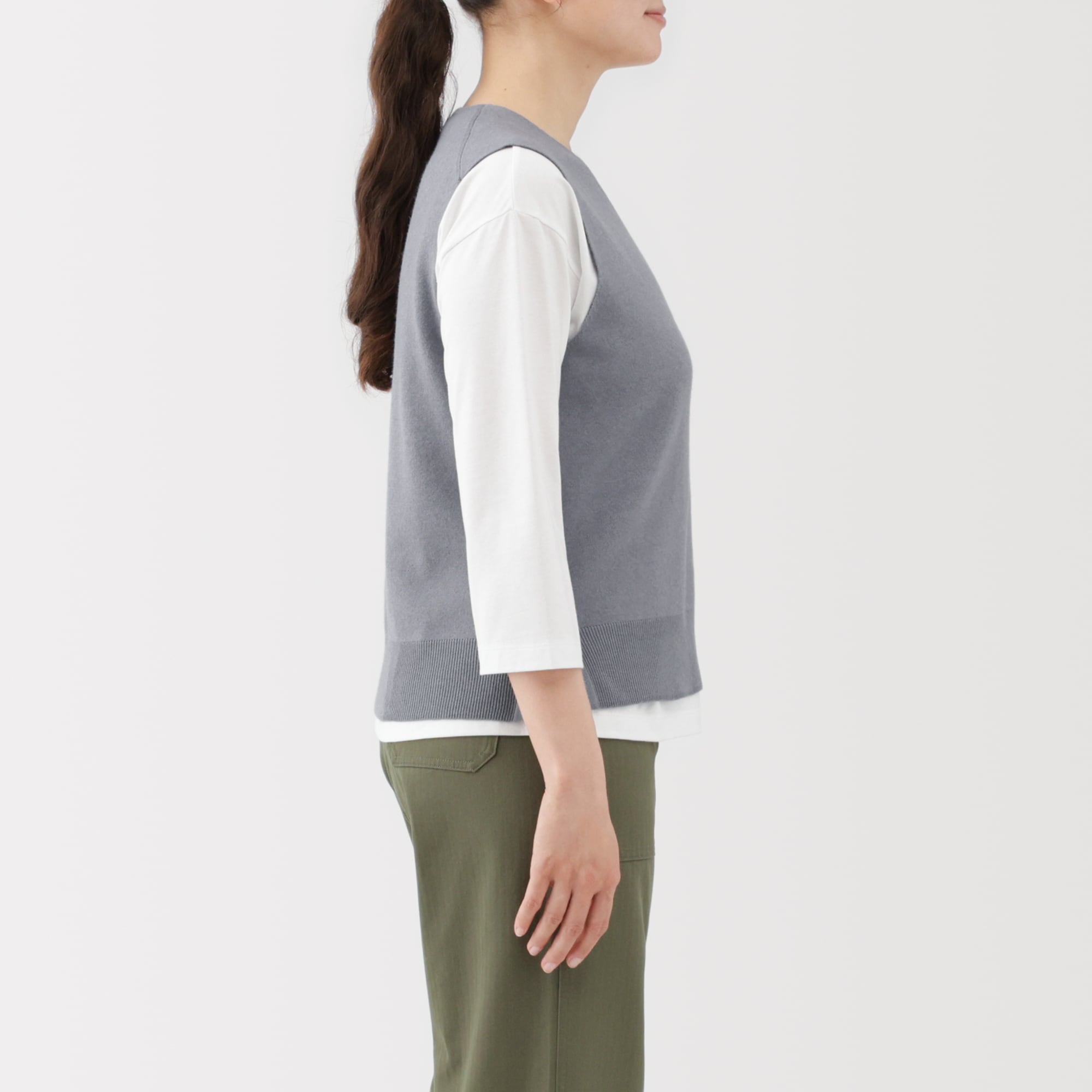 婦人 洗えるミラノリブ編みベスト | 無印良品