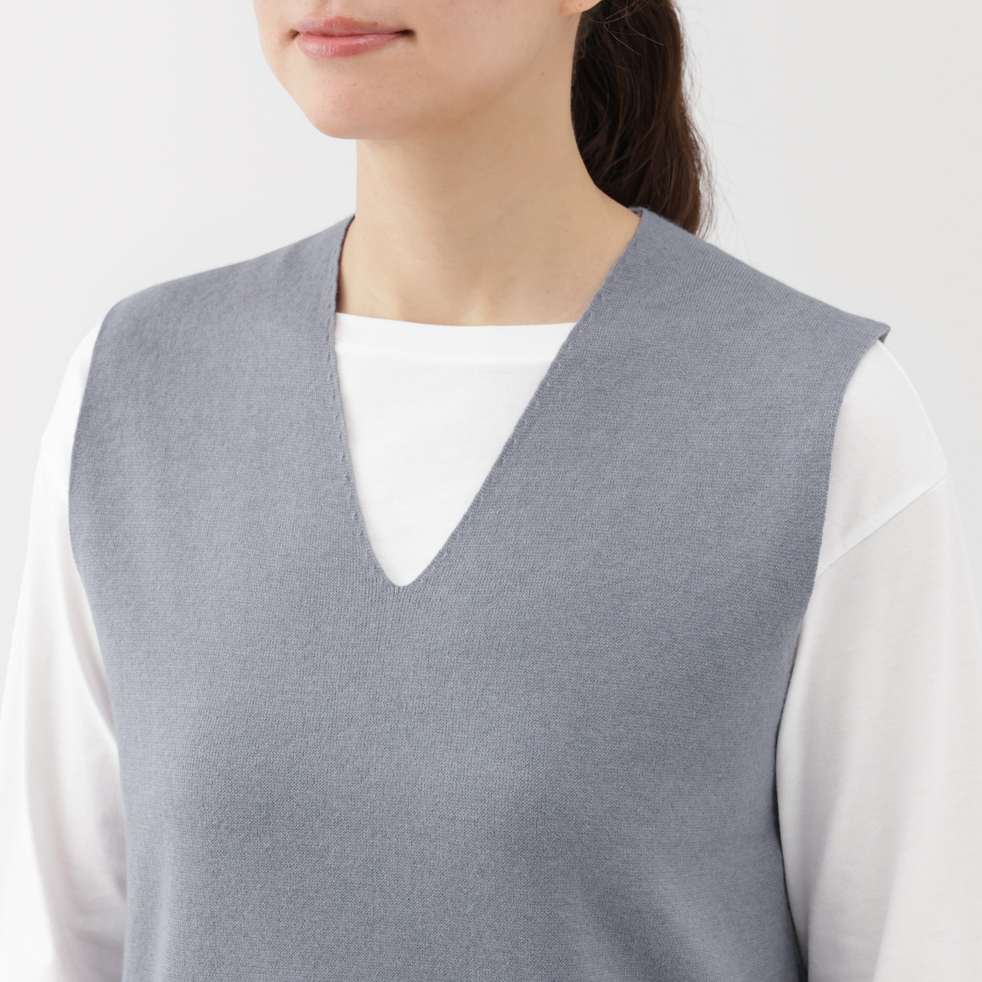 婦人　洗えるミラノリブ編みベスト