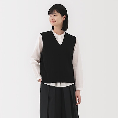 【７月下旬発売予定】婦人　洗えるミラノリブ編みベスト