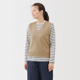 婦人　洗えるミラノリブ編みベスト