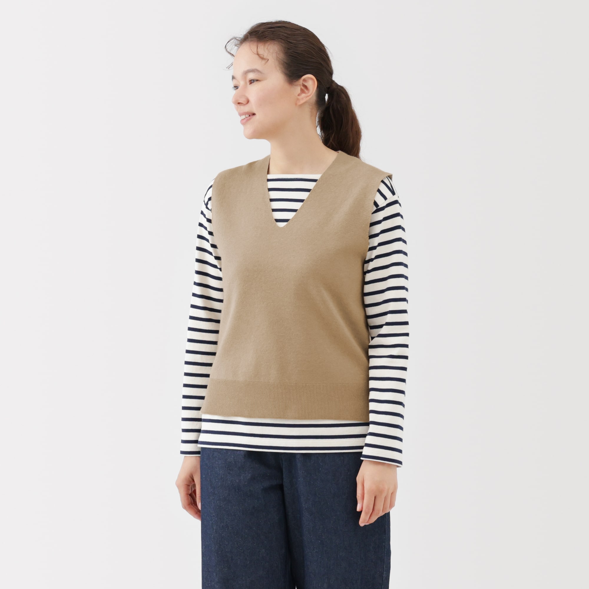婦人 洗えるミラノリブ編みベスト | 無印良品