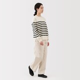 婦人　洗えるミラノリブ編みクルーネックセーター