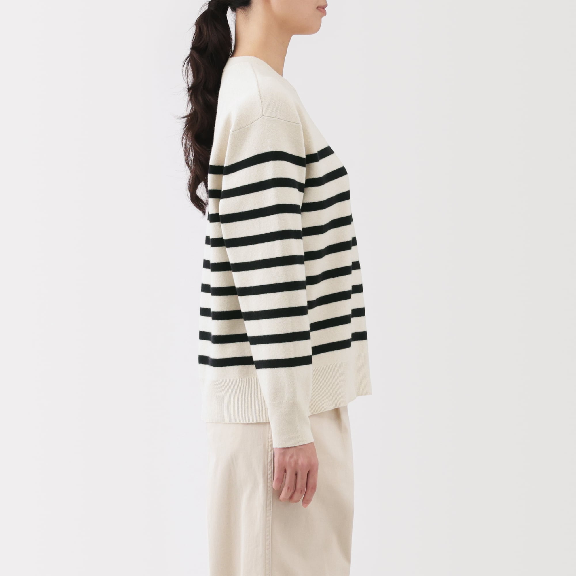 婦人 洗えるミラノリブ編みクルーネックセーター | 無印良品