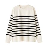 婦人　洗えるミラノリブ編みクルーネックセーター