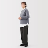 婦人　洗えるミラノリブ編みクルーネックセーター