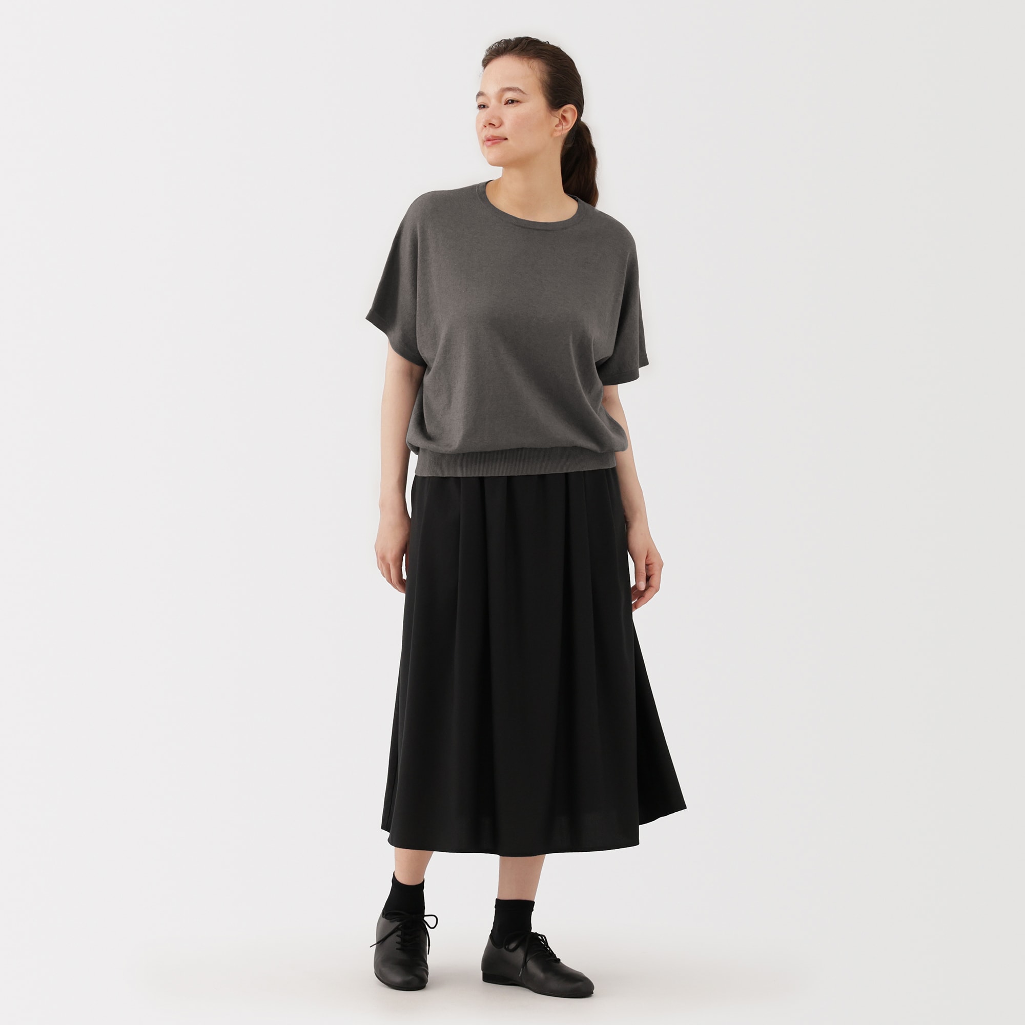 婦人　なめらか天竺編みドルマンセーター