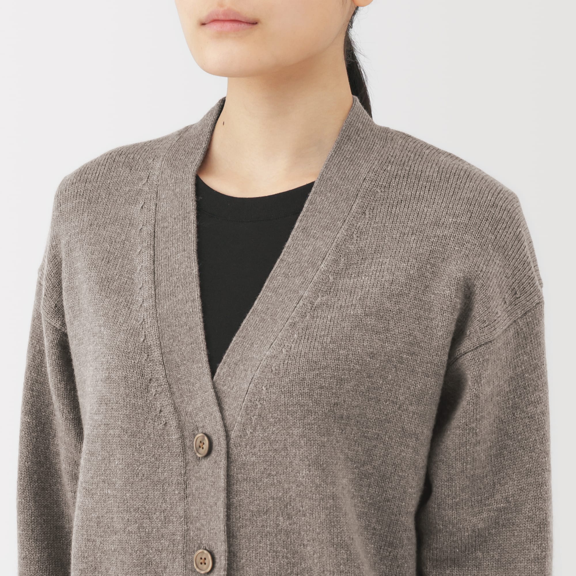 婦人 洗えるウールミドルゲージVネックカーディガン | 無印良品