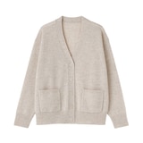 婦人　洗えるウールミドルゲージＶネックカーディガン