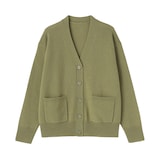 婦人　洗えるウールミドルゲージＶネックカーディガン