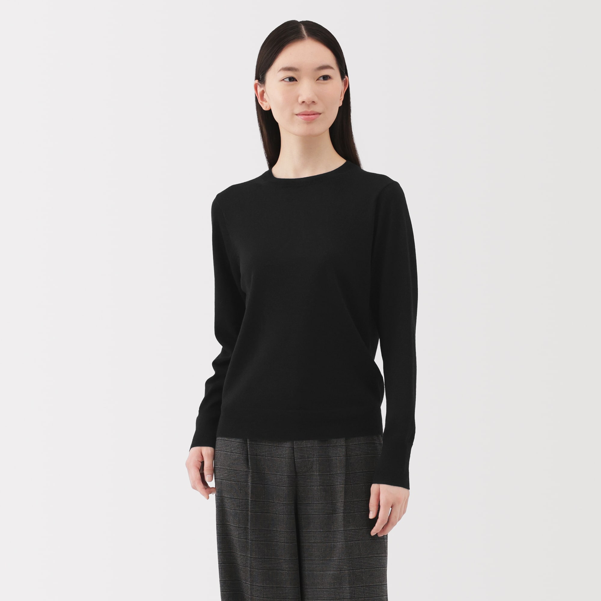 婦人 洗えるウールハイゲージクルーネックセーター | 無印良品