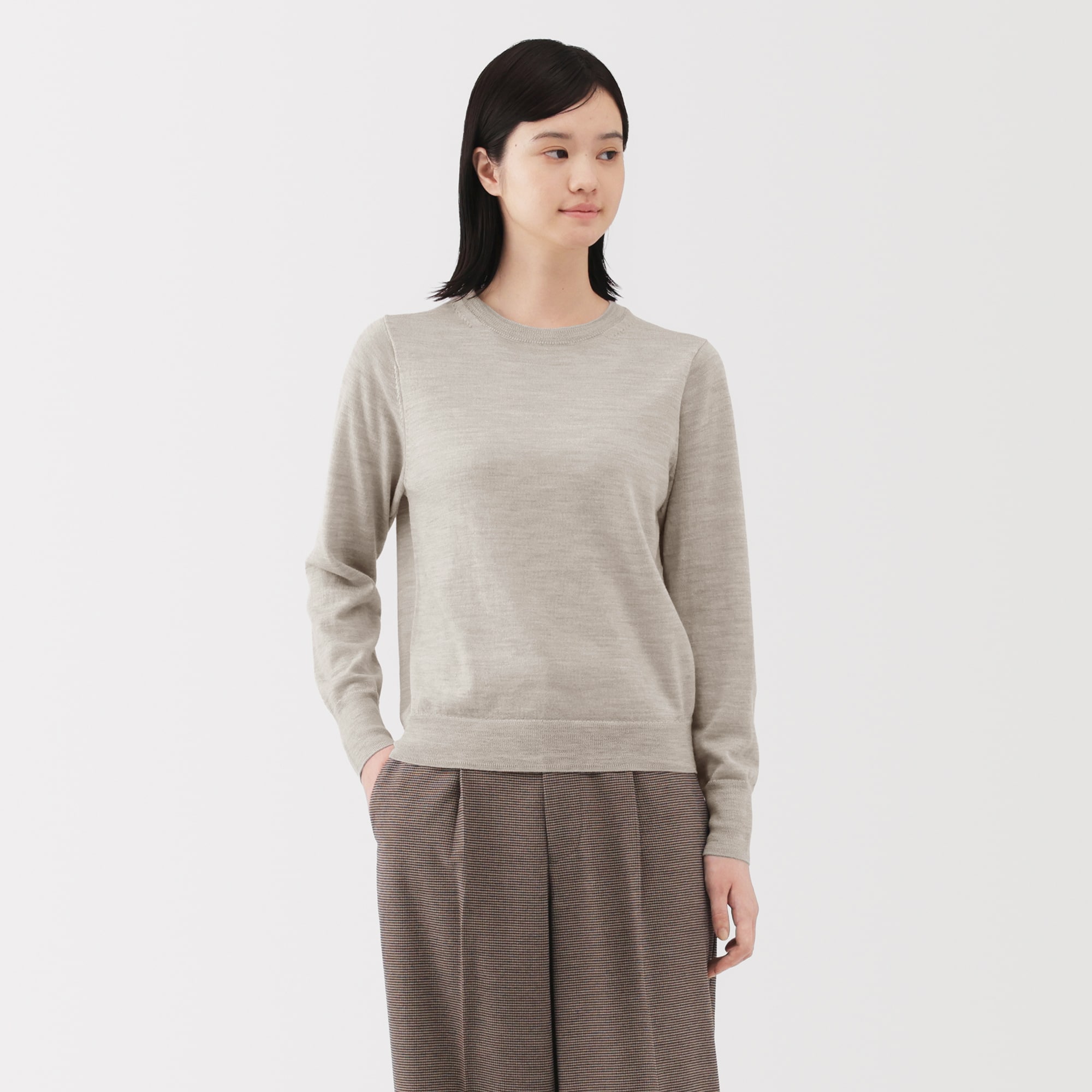 婦人 洗えるウールハイゲージクルーネックセーター | 無印良品