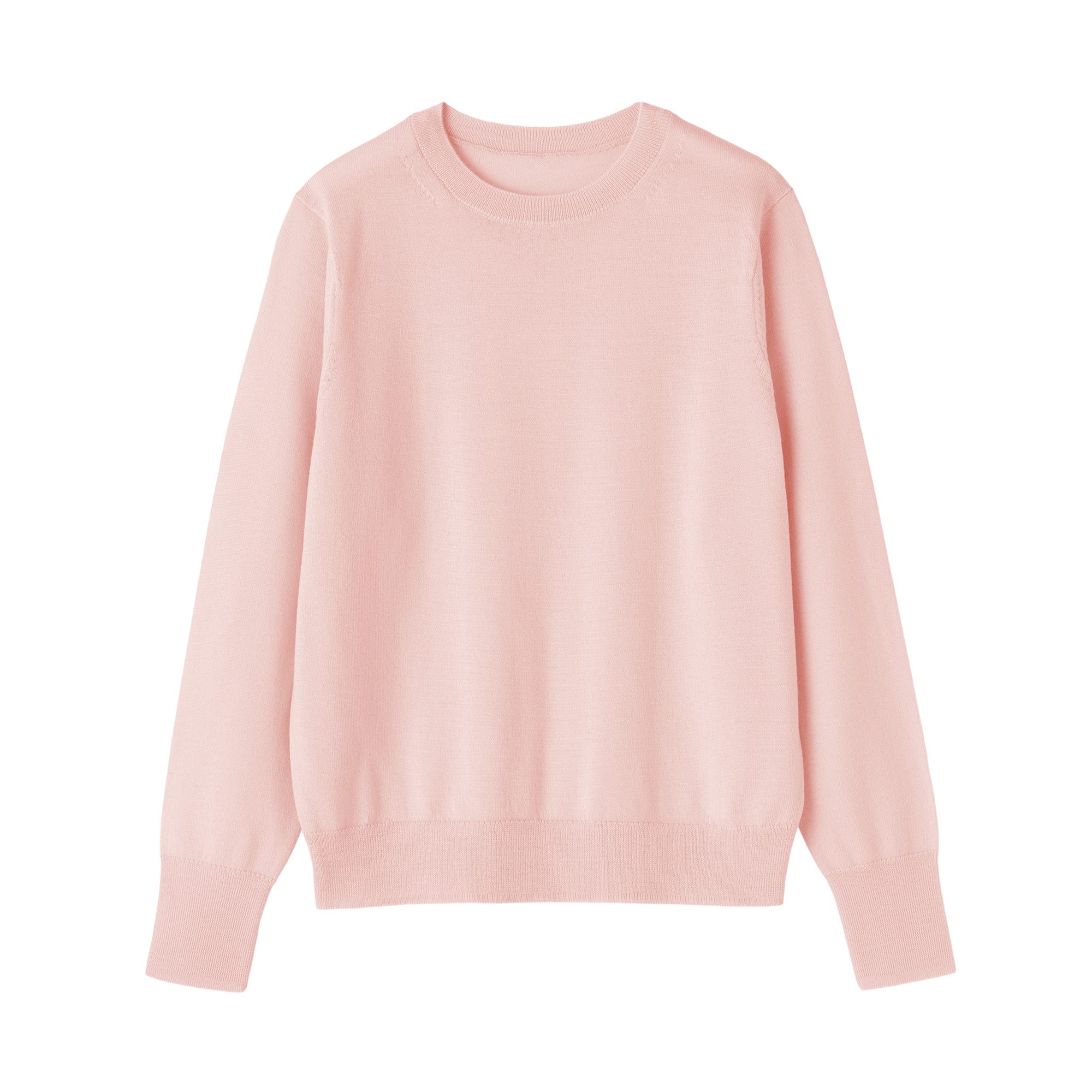 婦人　洗えるウールハイゲージクルーネックセーター