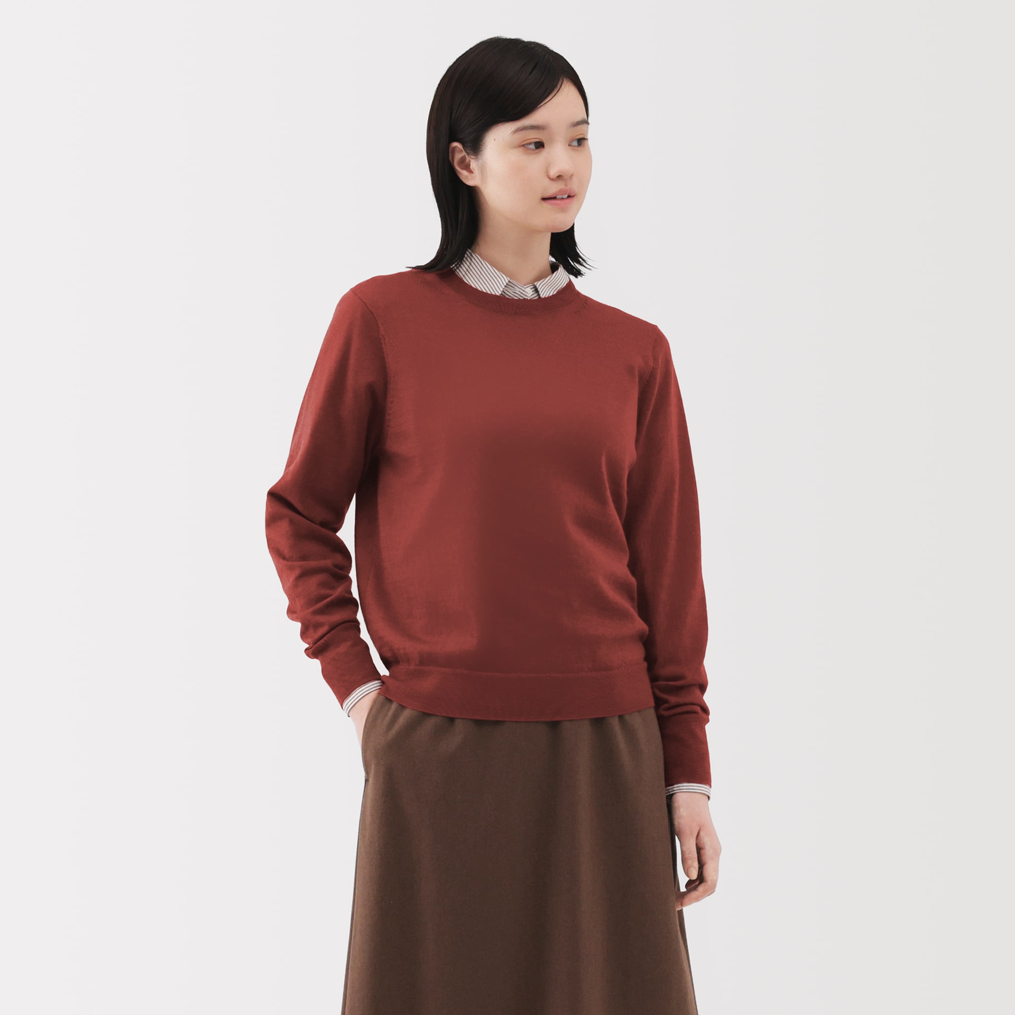 婦人 洗えるウールハイゲージクルーネックセーター | 無印良品