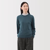 婦人　洗えるウールハイゲージクルーネックセーター