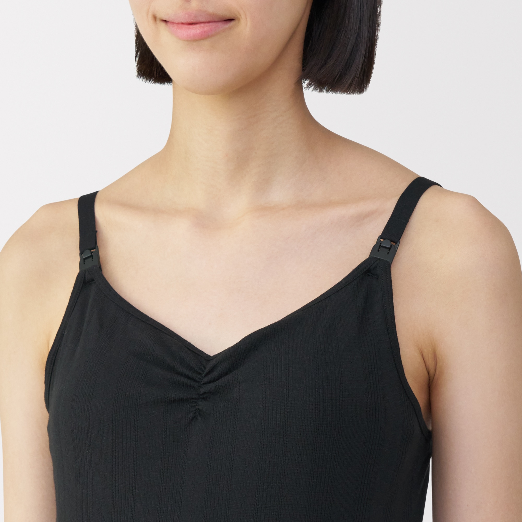 婦人　【マタニティ】シルク混パターンメッシュ授乳に便利なブラキャミソール