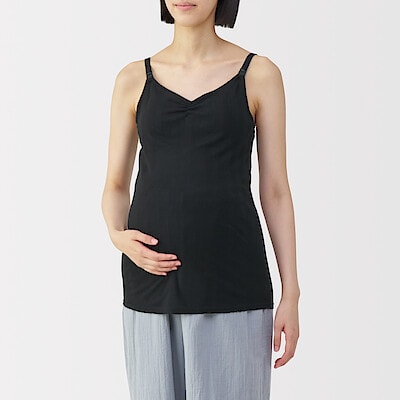 婦人　【マタニティ】シルク混パターンメッシュ授乳に便利なブラキャミソール