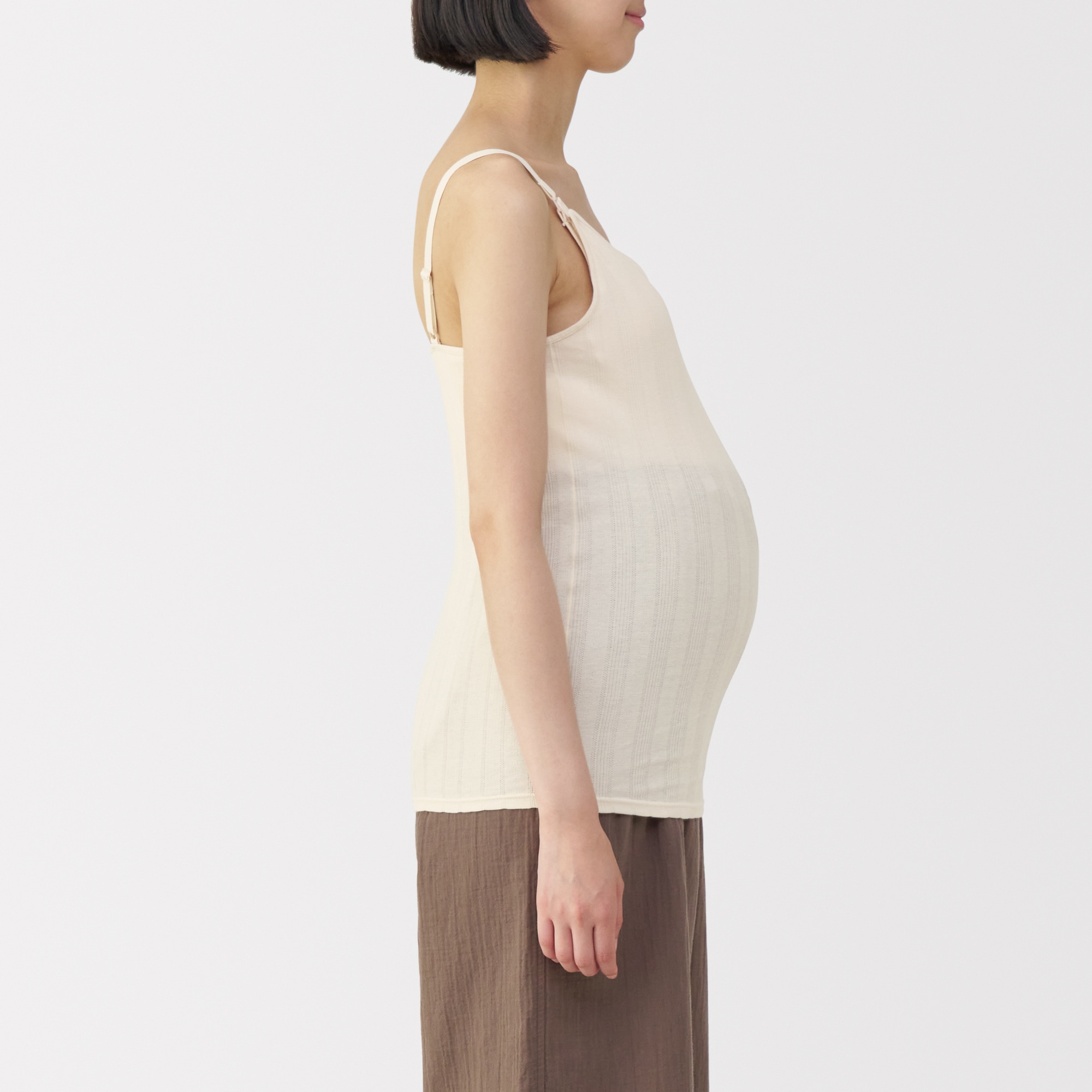 婦人　【マタニティ】シルク混パターンメッシュ授乳に便利なブラキャミソール