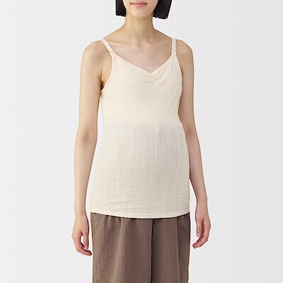 婦人　【マタニティ】シルク混パターンメッシュ授乳に便利なブラキャミソール