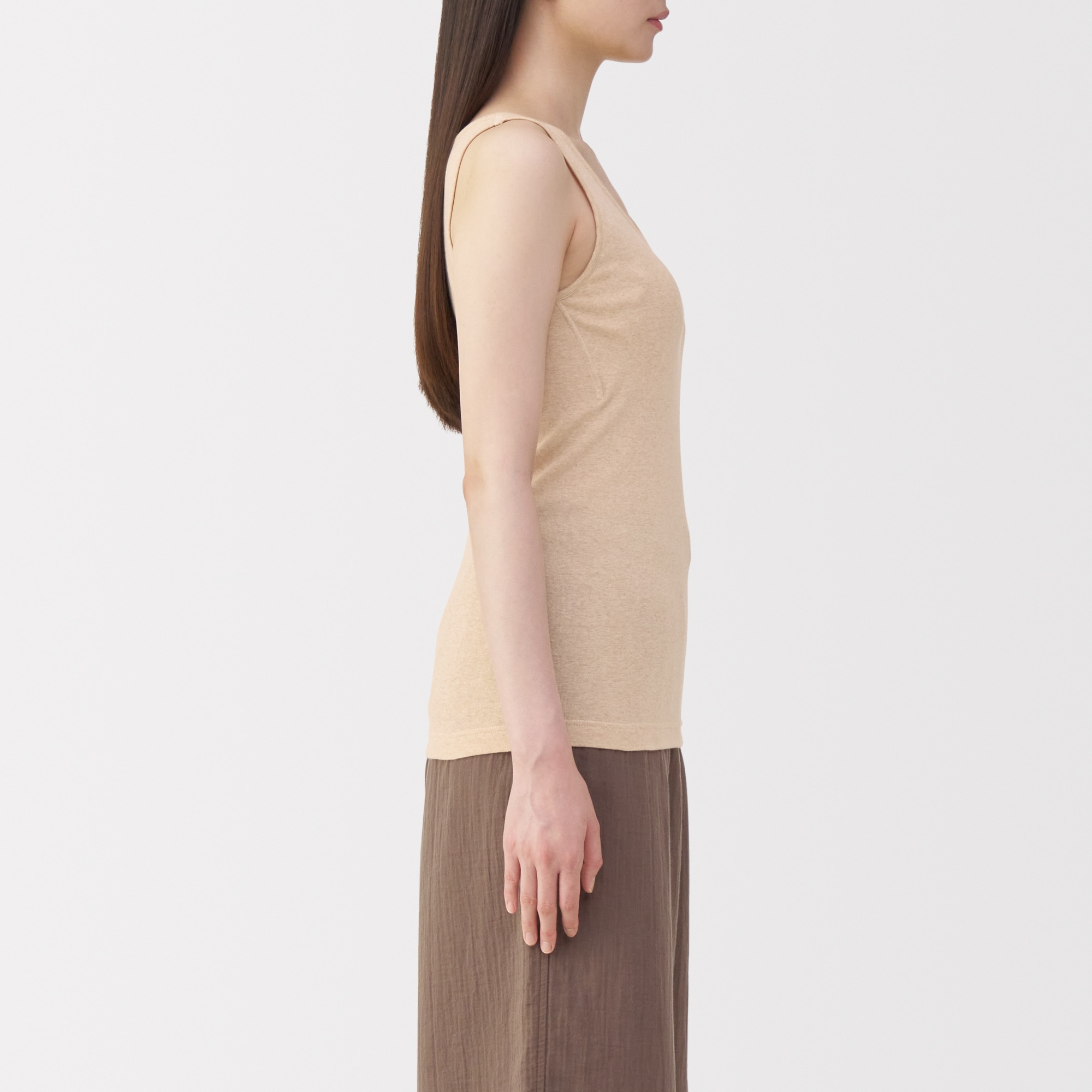 婦人　無染色カップ入りタンクトップ