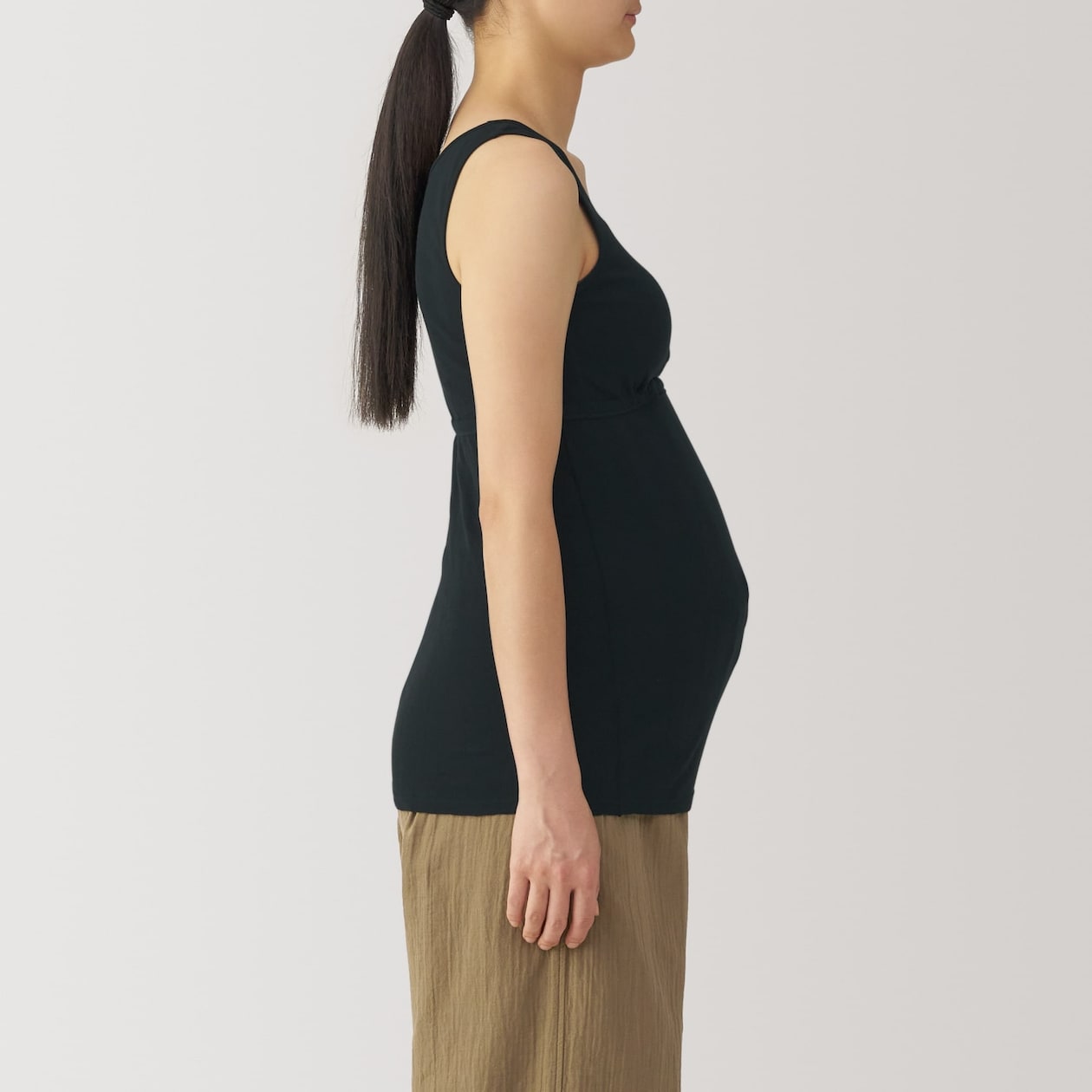 婦人　【マタニティ】シルク混パターンメッシュ授乳に便利なブラタンクトップ