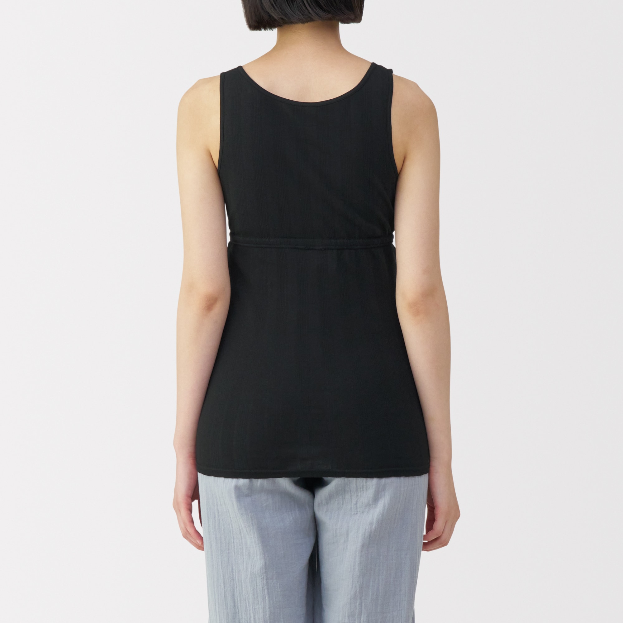 婦人　【マタニティ】シルク混パターンメッシュ授乳に便利なブラタンクトップ