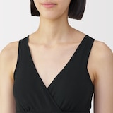 婦人　【マタニティ】シルク混パターンメッシュ授乳に便利なブラタンクトップ