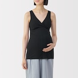 婦人　【マタニティ】シルク混パターンメッシュ授乳に便利なブラタンクトップ