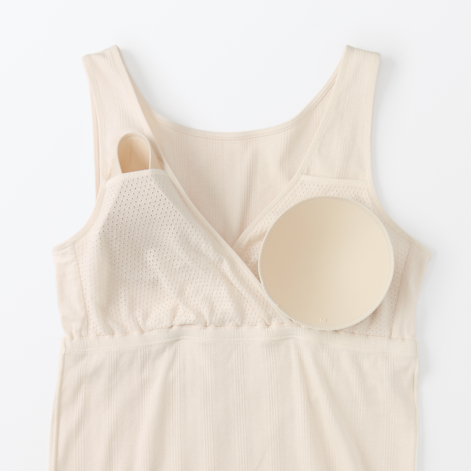 婦人　【マタニティ】シルク混パターンメッシュ授乳に便利なブラタンクトップ