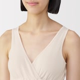 婦人　【マタニティ】シルク混パターンメッシュ授乳に便利なブラタンクトップ