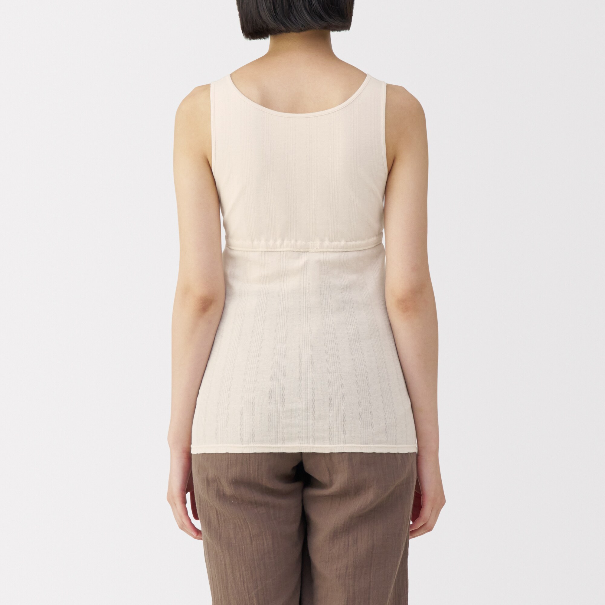 婦人　【マタニティ】シルク混パターンメッシュ授乳に便利なブラタンクトップ