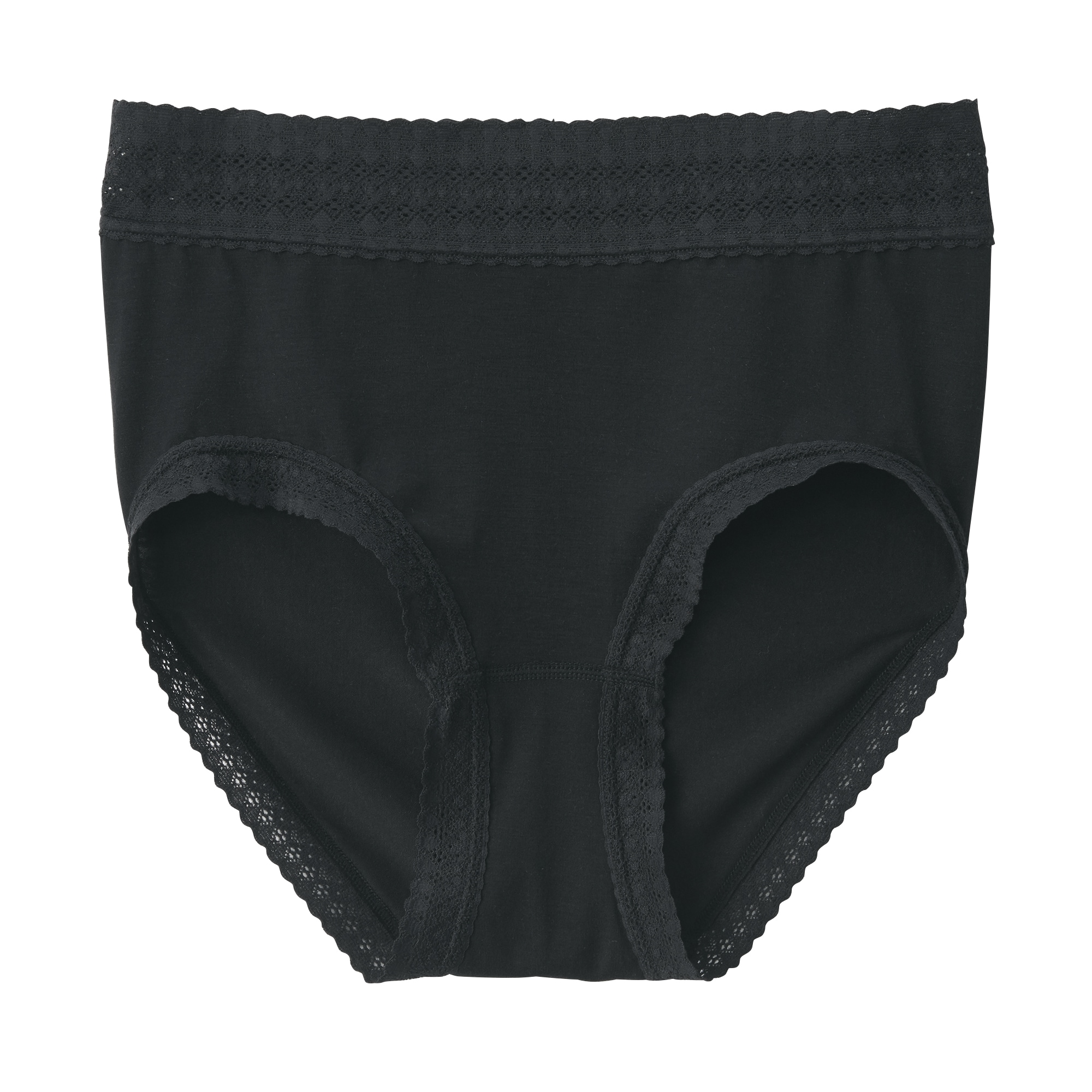 婦人　なめらかレース付きハイライズショーツ