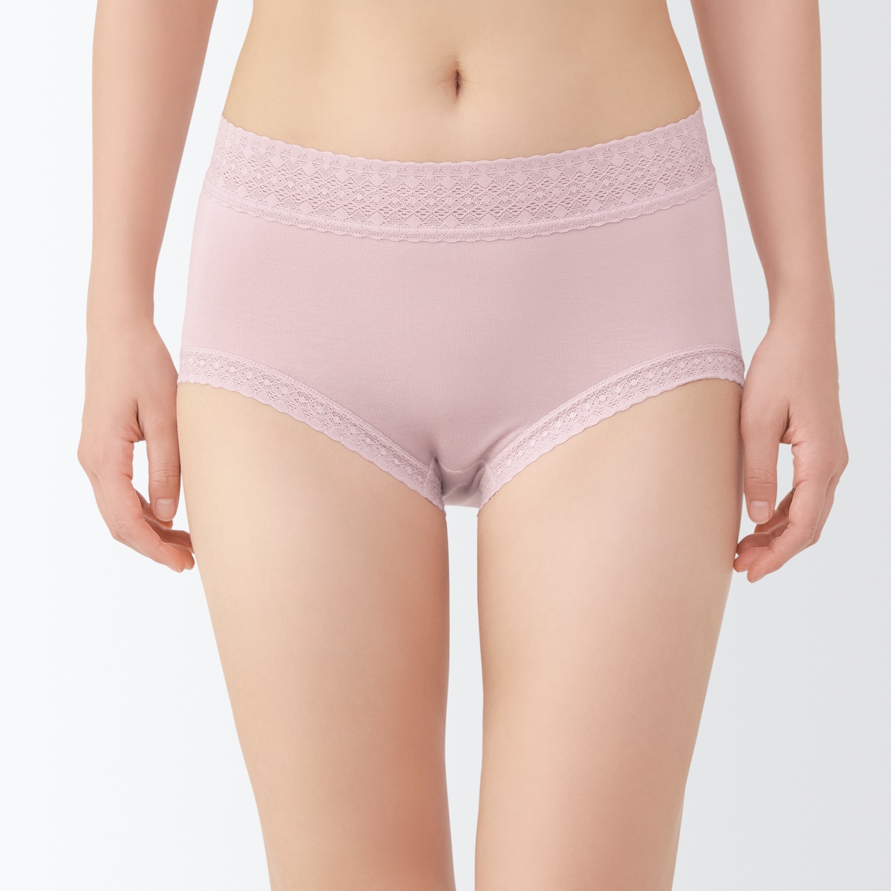 婦人　なめらかレース付きハイライズショーツ