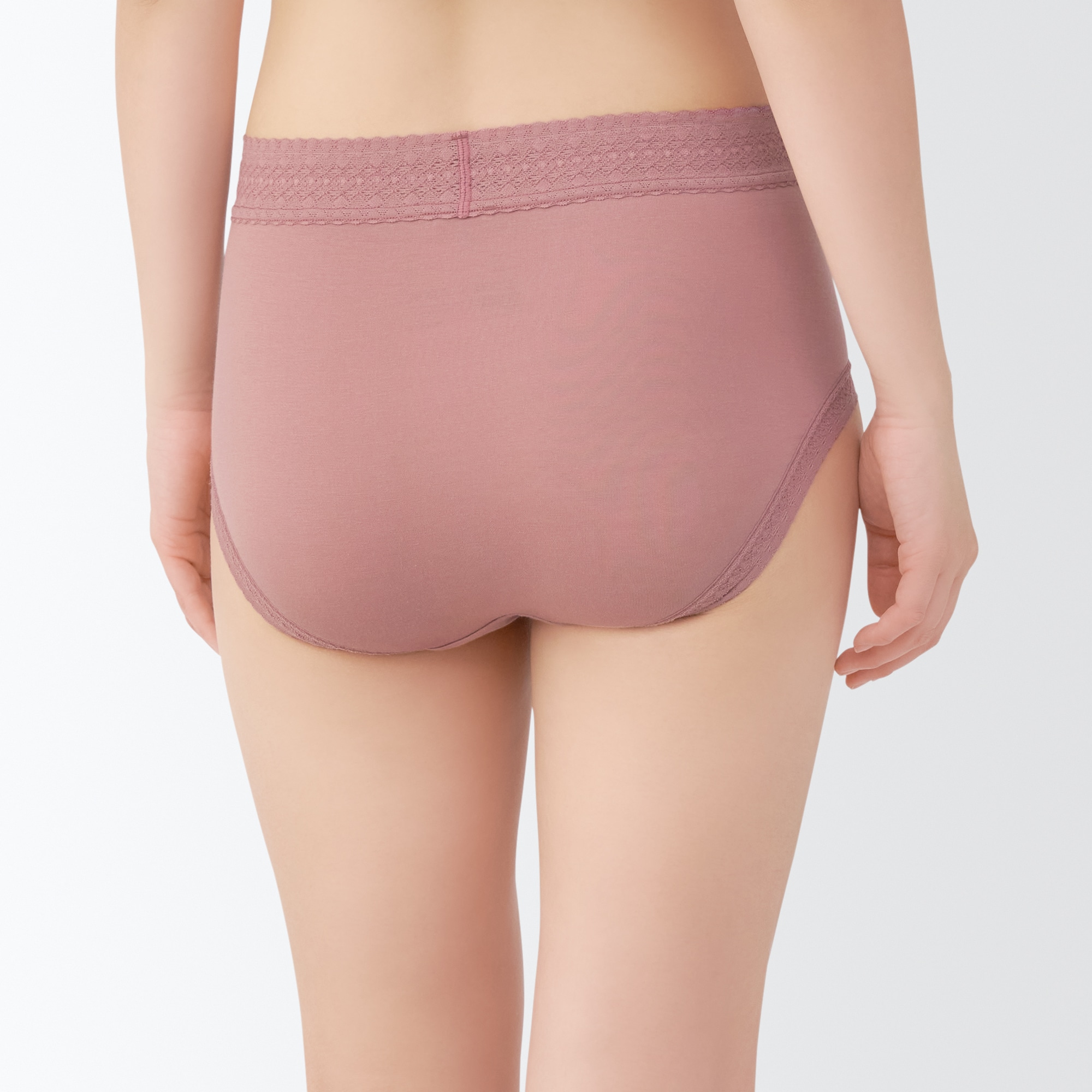 婦人　なめらかレース付きハイライズショーツ