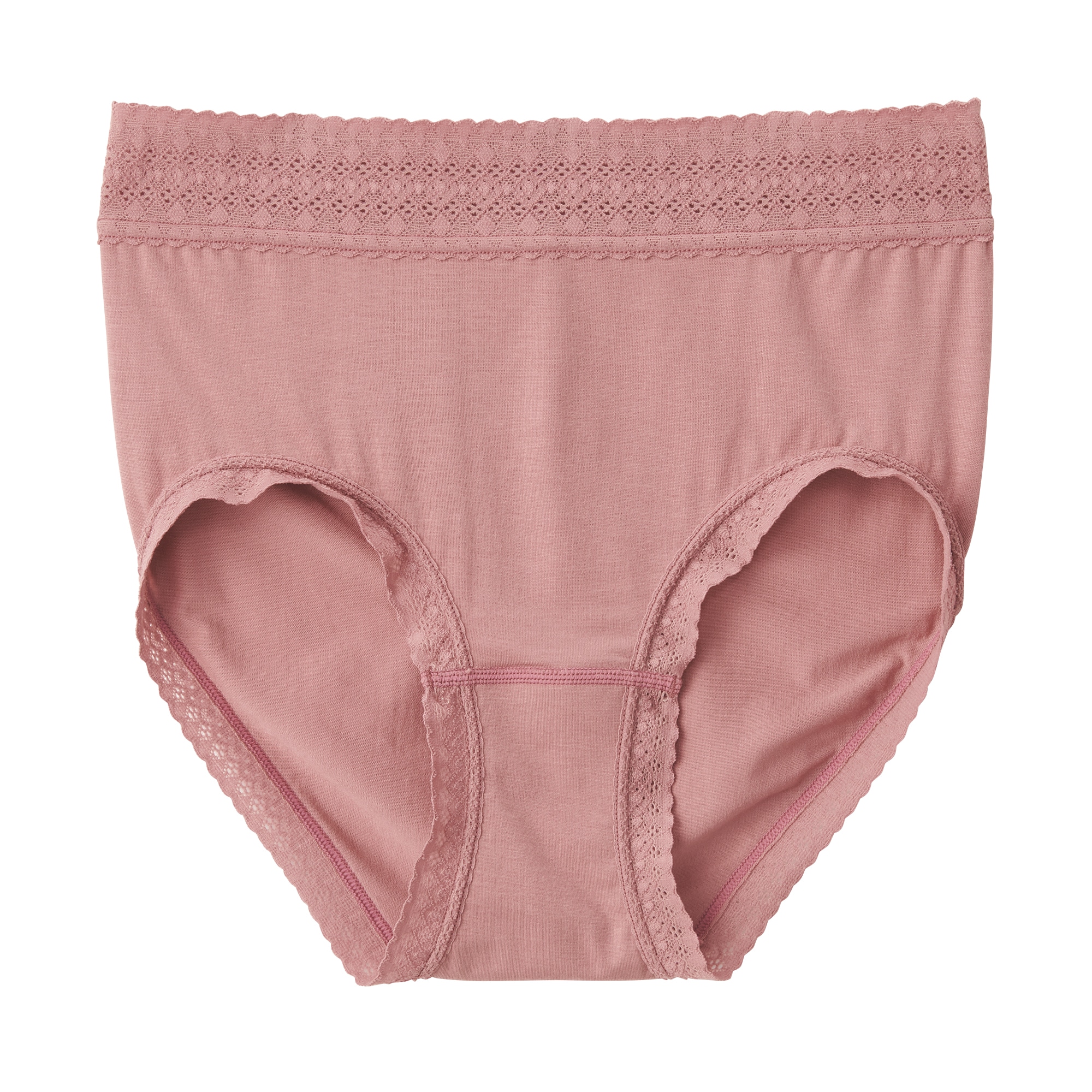 婦人　なめらかレース付きハイライズショーツ