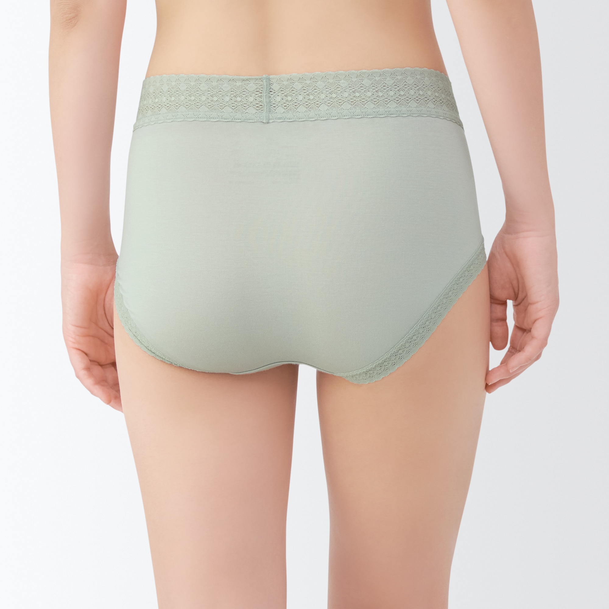 婦人　なめらかレース付きハイライズショーツ