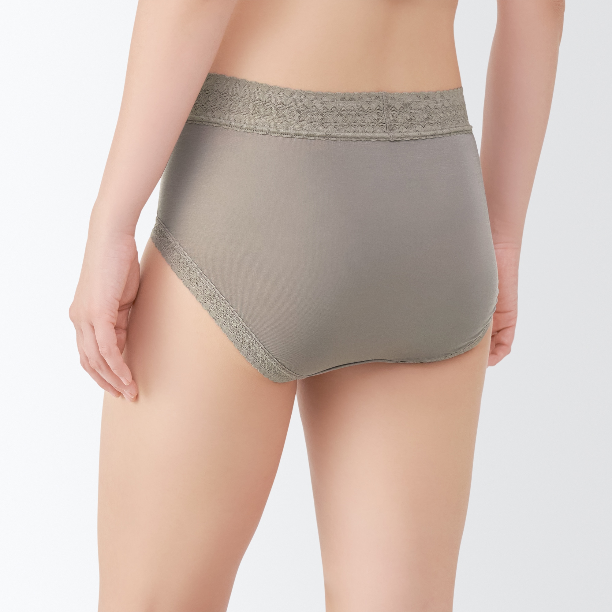 婦人　なめらかレース付きハイライズショーツ