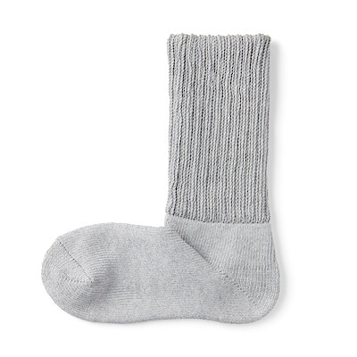 婦人　足なり直角　リブ編み厚手　ルームソックス