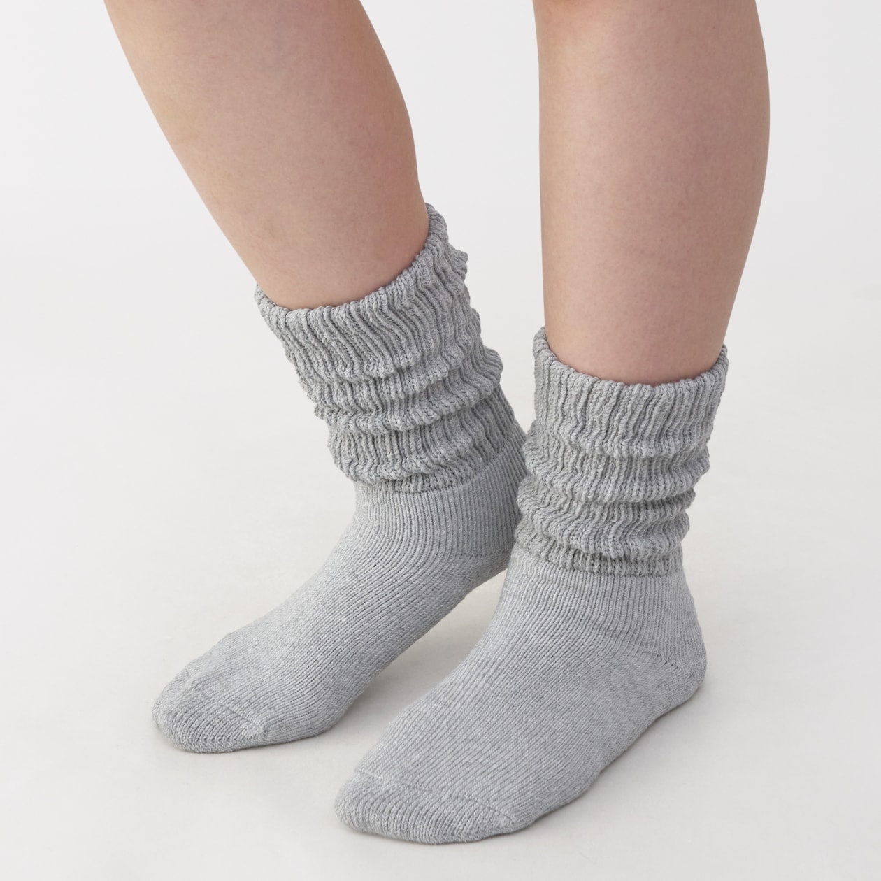 婦人　足なり直角　リブ編み厚手　ルームソックス