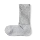 婦人　足なり直角　リブ編み厚手　ルームソックス