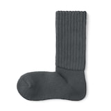 婦人　足なり直角　リブ編み厚手　ルームソックス