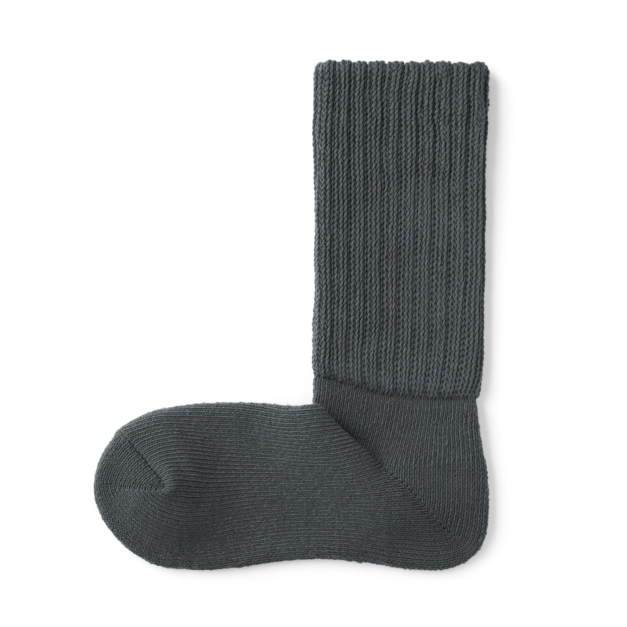 婦人　足なり直角　リブ編み厚手　ルームソックス