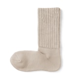 婦人　足なり直角　リブ編み厚手　ルームソックス