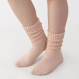 婦人　足なり直角　リブ編み厚手　ルームソックス