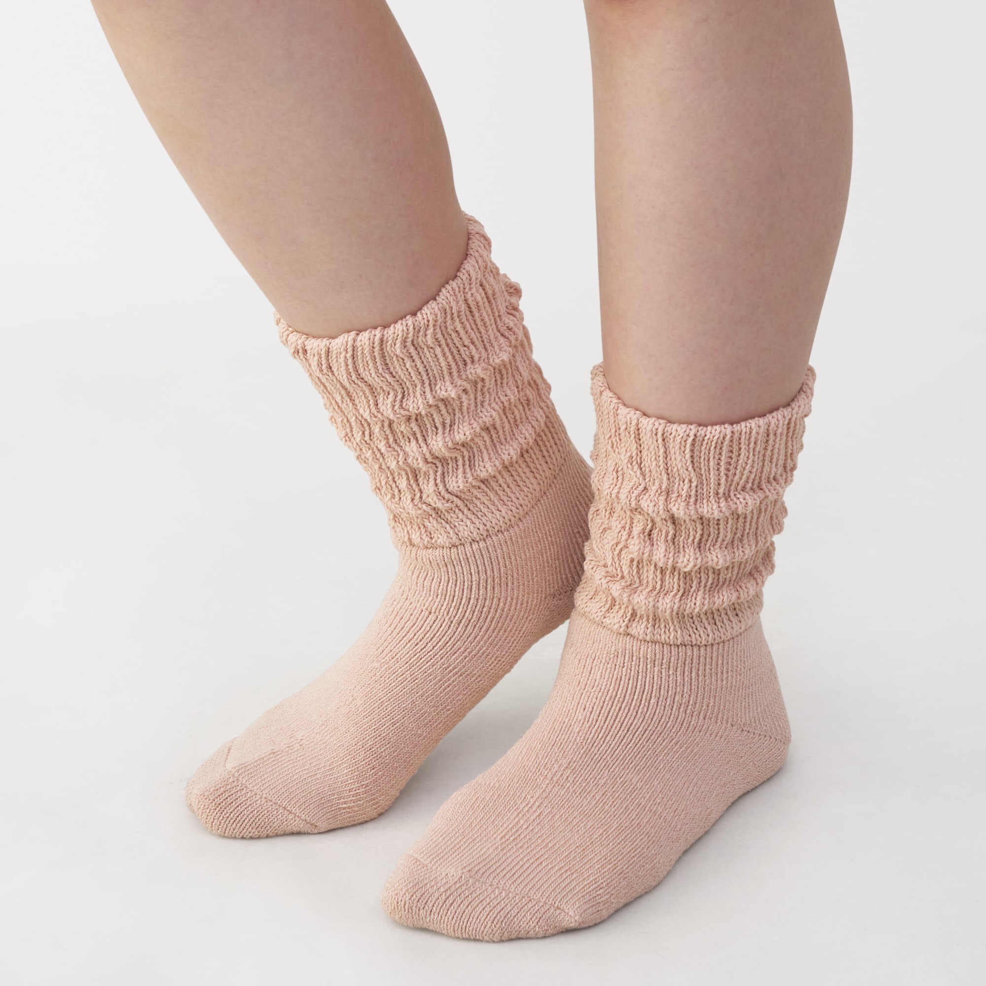 婦人　足なり直角　リブ編み厚手　ルームソックス