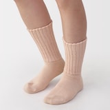 婦人　足なり直角　リブ編み厚手　ルームソックス