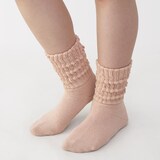 婦人　足なり直角　リブ編み厚手　ルームソックス