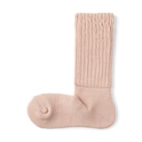 婦人　足なり直角　リブ編み厚手　ルームソックス